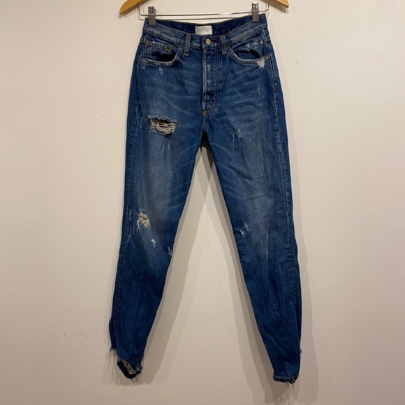 Boyish by Her Billy Distressed Medium Wash Skinny Jeans Size 27 - Picture 1 of 5